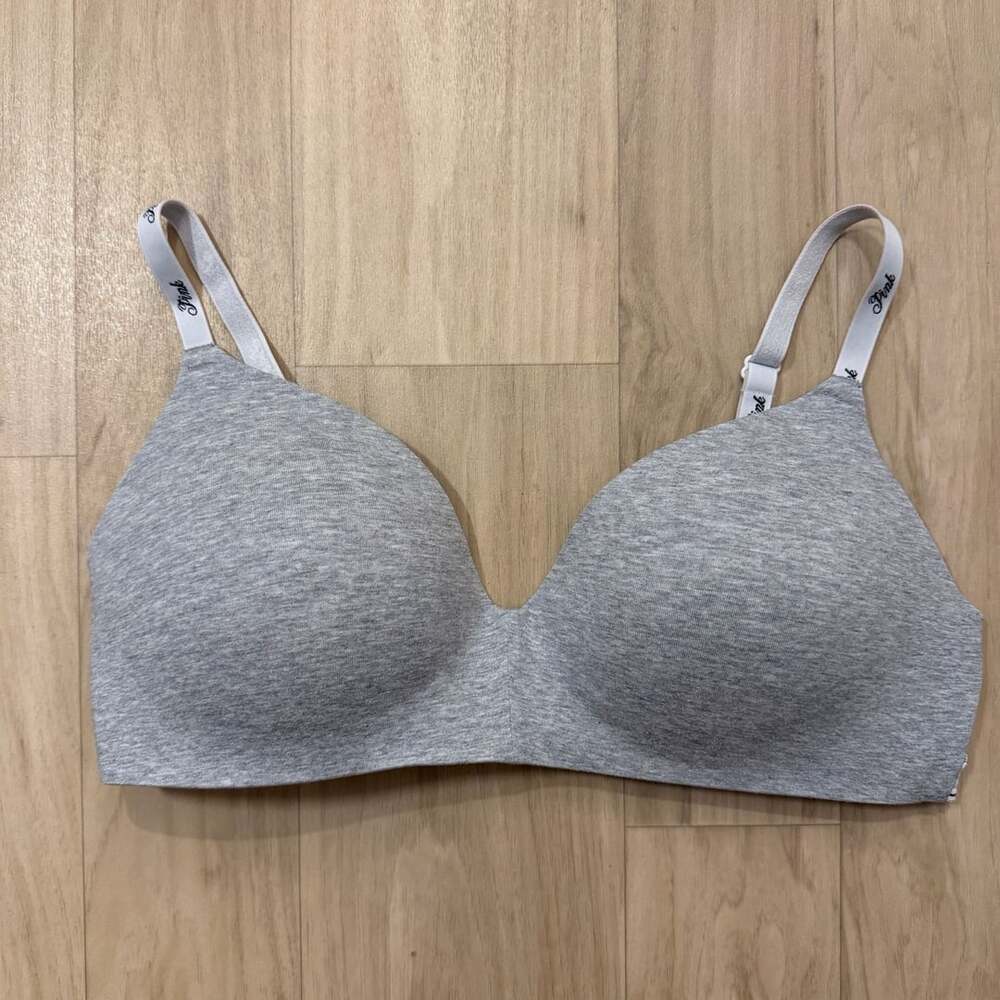 Victoria's Secret Pink Grey Logo Strap Bra
